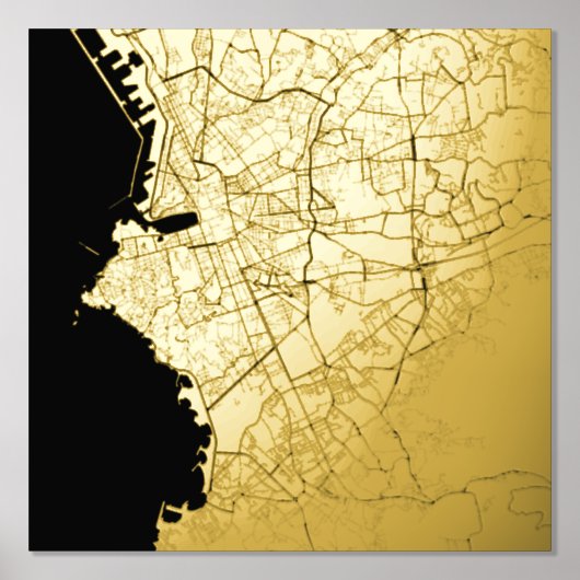 Classy Modern Elegant Gift Map Marseille Frankreic Foliendrucke (Vorderseite)