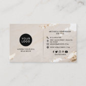 Classy Modern Gold Foil Logo Foto & Social Media Visitenkarte (Vorderseite)