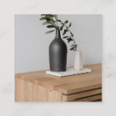 Classy Modern Gold Foil Logo Foto & Socials Quadratische Visitenkarte (Rückseite)