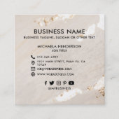 Classy Modern Gold Foil Logo Foto & Socials Quadratische Visitenkarte (Vorderseite)