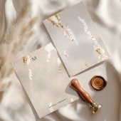 Classy Modern Gold Foil Monogram & Name Stationery Mitteilungskarte