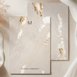 Classy Modern Gold Foil Monogram & Name Stationery Mitteilungskarte