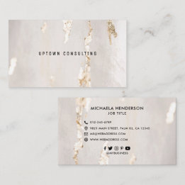 Classy Modern Gold Foil Social Icons Visitenkarte