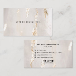 Classy Modern Gold Foil Social Icons Visitenkarte