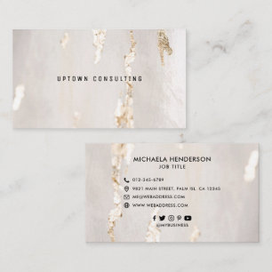 Classy Modern Gold Foil Social Icons Visitenkarte