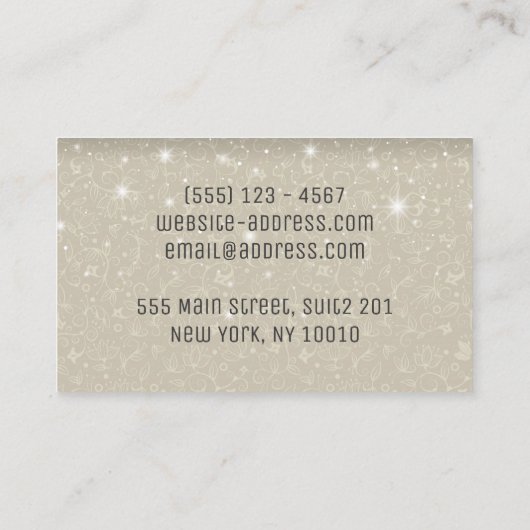 Classy Modern Luxus Sparkle Glitzer Visitenkarte (Rückseite)