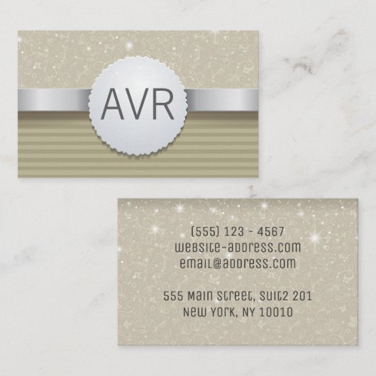 Classy Modern Luxus Sparkle Glitzer Visitenkarte (Vorne/Hinten)