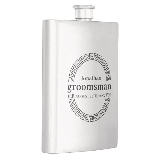 Classy Modern Personalisiert Bachelor Party Flachmann (Rechts)