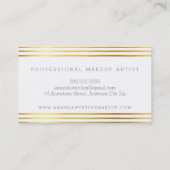 CLASSY Modernes Streifenmuster Goldfolie Logo Abze Visitenkarte (Rückseite)