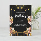 Classy Moments Geburtstagsfeier Einladung (Stehend Vorderseite)