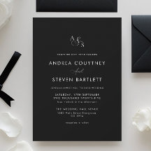 Classy Monogram Black Wedding