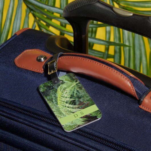 Classy Monogram Fern Leaf Gepäckanhänger (Vorderseite Insitu 1)