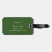 Classy Monogram Fern Leaf Gepäckanhänger (Rückseite horizontal)