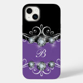 Classy Monogram Glitzy Bling Case-Mate iPhone Hülle (Rückseite)