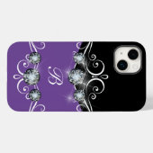Classy Monogram Glitzy Bling Case-Mate iPhone Hülle (Rückseite (Horizontal))