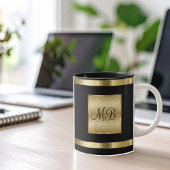 Classy Monogram Gold And Black Color Tasse