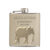 Classy Monogram Gold Trauzeugen Flachmann (Vorderseite)