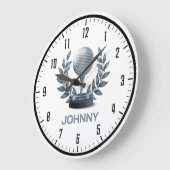 Classy Monogram | Golf Sport Geschenke Große Wanduhr (Winkel)