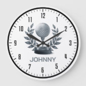 Classy Monogram | Golf Sport Geschenke Große Wanduhr (Vorderseite)