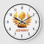 Classy Monogram | Golf Sport Geschenke Große Wanduhr (Vorderseite)