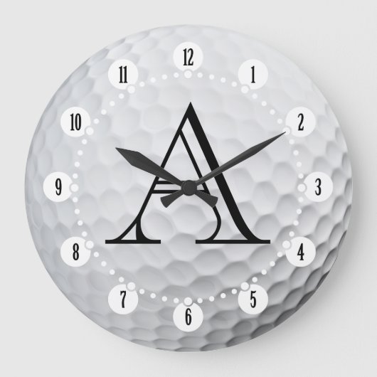 Classy Monogram | Golf Sport Geschenke Große Wanduhr (Vorderseite)