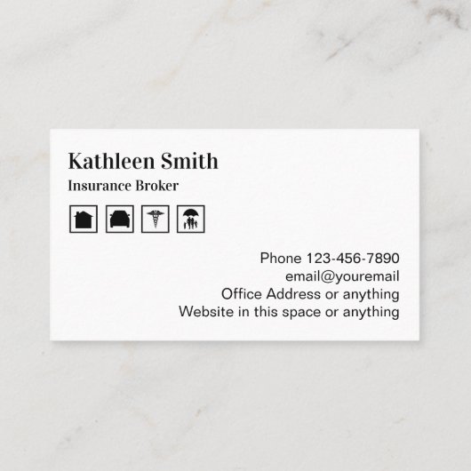 Classy Monogram Insurance Broker Visitenkarte (Rückseite)