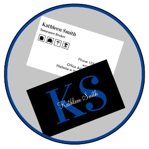 Classy Monogram Insurance Broker Visitenkarte