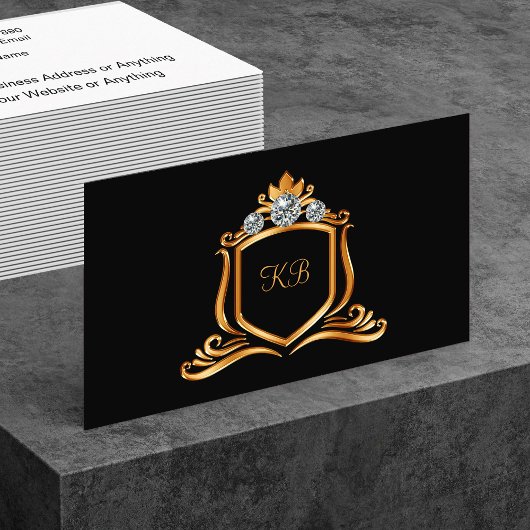 Classy Monogram Name Initials Business Cards Visitenkarte