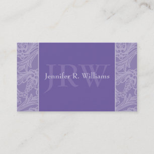 Classy Monogram Periwinkle Business Card Visitenkarte
