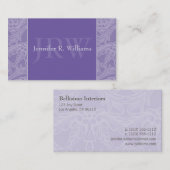 Classy Monogram Periwinkle Business Card Visitenkarte (Vorne/Hinten)