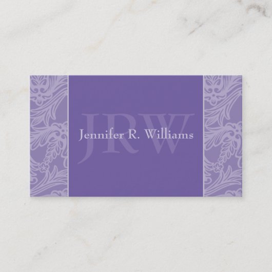 Classy Monogram Periwinkle Business Card Visitenkarte (Vorderseite)