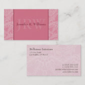 Classy Monogram Pink Business Card Visitenkarte (Vorne/Hinten)