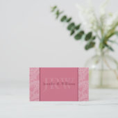 Classy Monogram Pink Business Card Visitenkarte (Stehend Vorderseite)