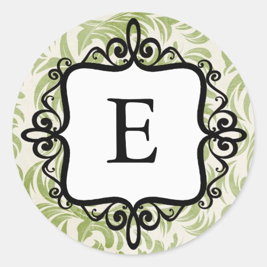 Classy Monogram Umschlag Aufkleber (Vorderseite)