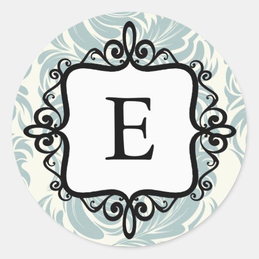 Classy Monogram Umschlag Aufkleber (Vorderseite)
