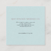 Classy Monogram Watercolor Floral Wedding Planner Quadratische Visitenkarte (Rückseite)