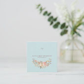 Classy Monogram Watercolor Floral Wedding Planner Quadratische Visitenkarte (Stehend Vorderseite)