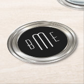 Classy Monogramm Budget Runder Pappuntersetzer (Angewinkelt)