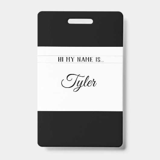 Classy Monotone Name Tag Ausweis (Front)