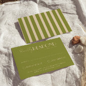 Classy Moss Green Old Money Fancy Wedding RSVP Karte