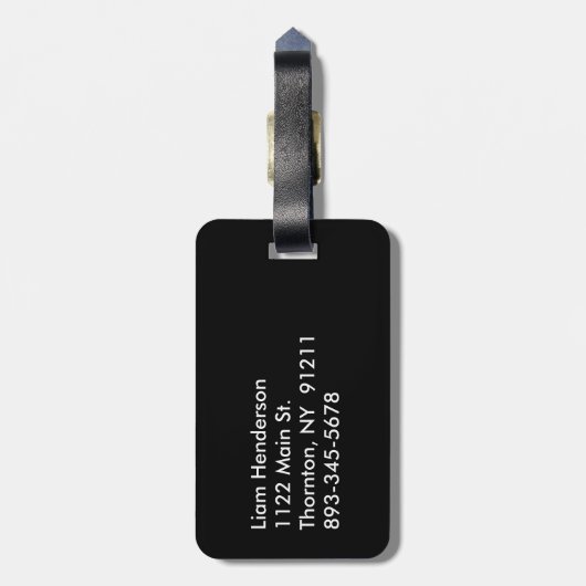 Classy Mr. Black Luggage Tag Gepäckanhänger (Rückseite vertikal)