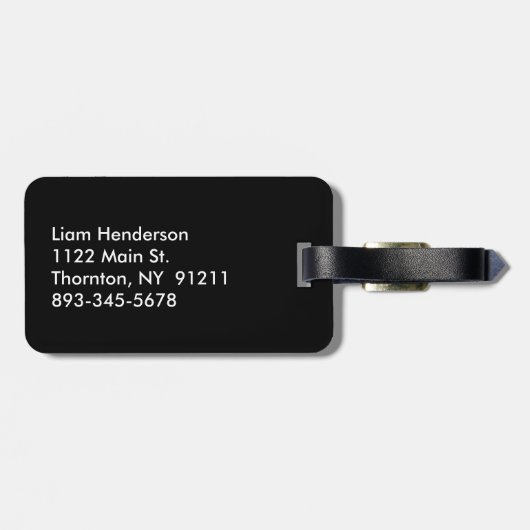 Classy Mr. Black Luggage Tag Gepäckanhänger (Rückseite horizontal)