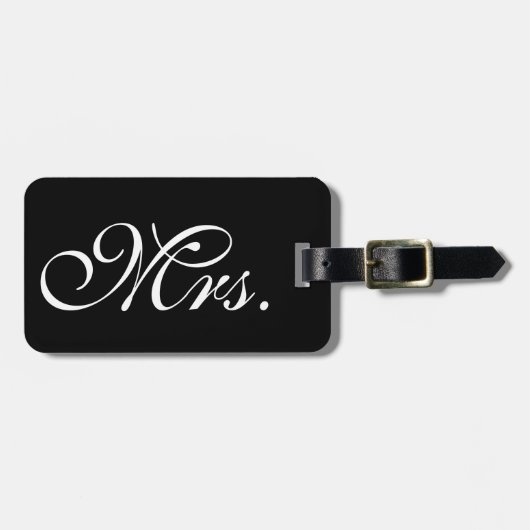 Classy Mrs. Black Luggage Tag Gepäckanhänger (Vorderseite horizontal)