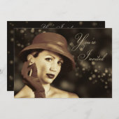 Classy Multi-Purpose Einladung - Vintage Lady (Vorne/Hinten)