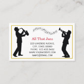 Classy Music Jazz Teacher Black Silhouetten Visitenkarte (Rückseite)