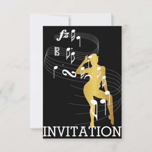 Classy Musical Dance Cabaret Vip Einladung (Vorderseite)