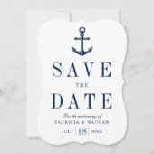 Classy Nautical Anchor Save the Date (Vorderseite)