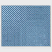 Classy Nautical Blue White Karo Muster Geschenkpapier (Flach)