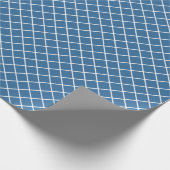 Classy Nautical Blue White Karo Muster Geschenkpapier (Ecke)