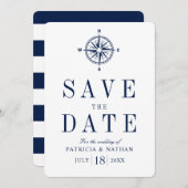 Classy Nautical Compass Save the Date (Vorne/Hinten)